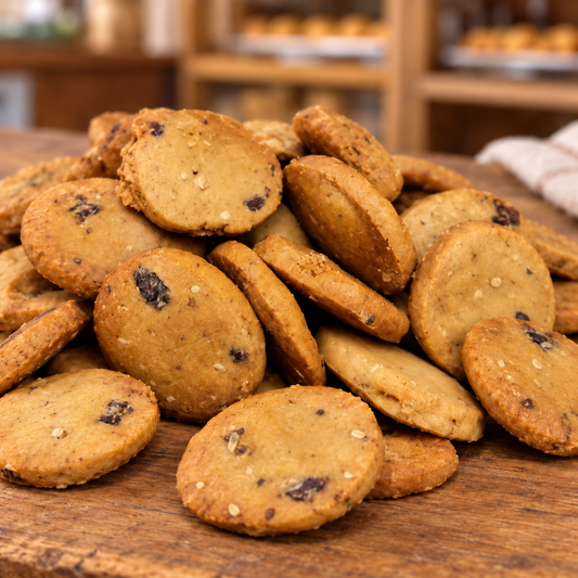 Mini peanut butter and carob dog cookies from Life of Riley