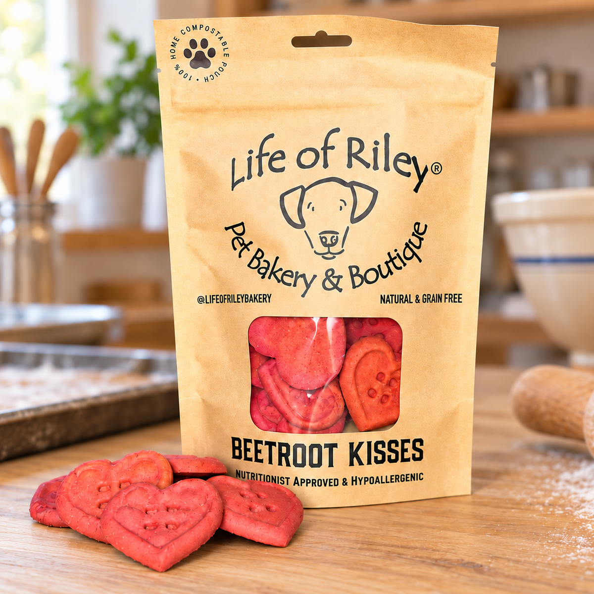 Beetroot Button Biscuits