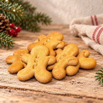 Mini gingerbread men grain-free dog biscuits from Life of Riley
