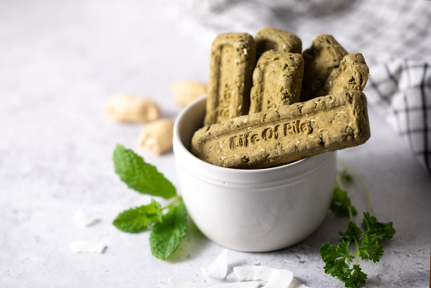 Natural ingredients used in Life of Riley grain-free dog treats