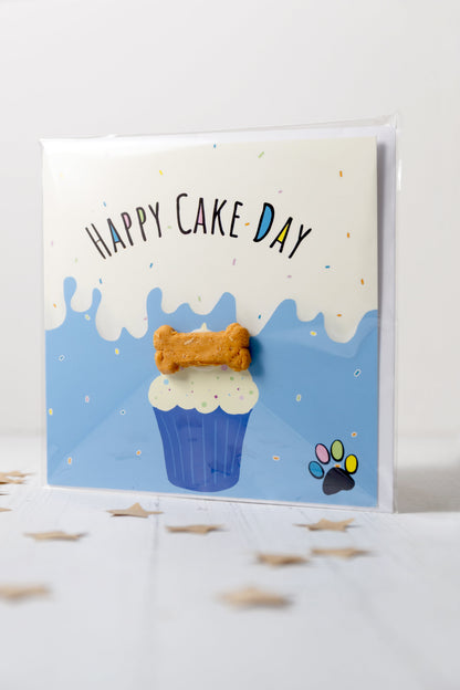 'Treatings' Card - Happy Cake Day - Blue