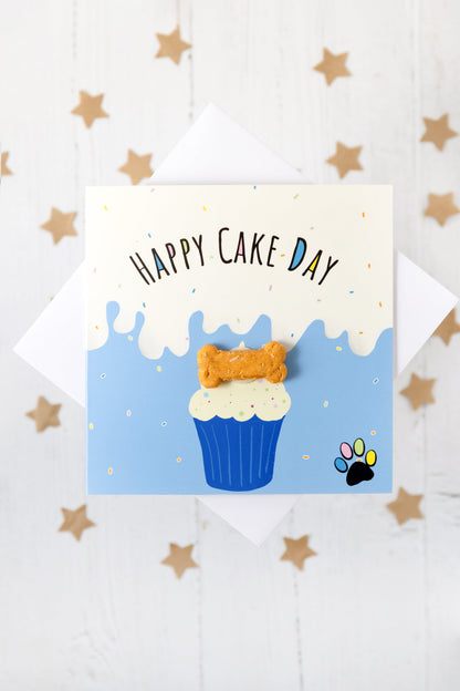 'Treatings' Card - Happy Cake Day - Blue