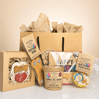 Dog birthday hamper celebration bundle from Life of Riley